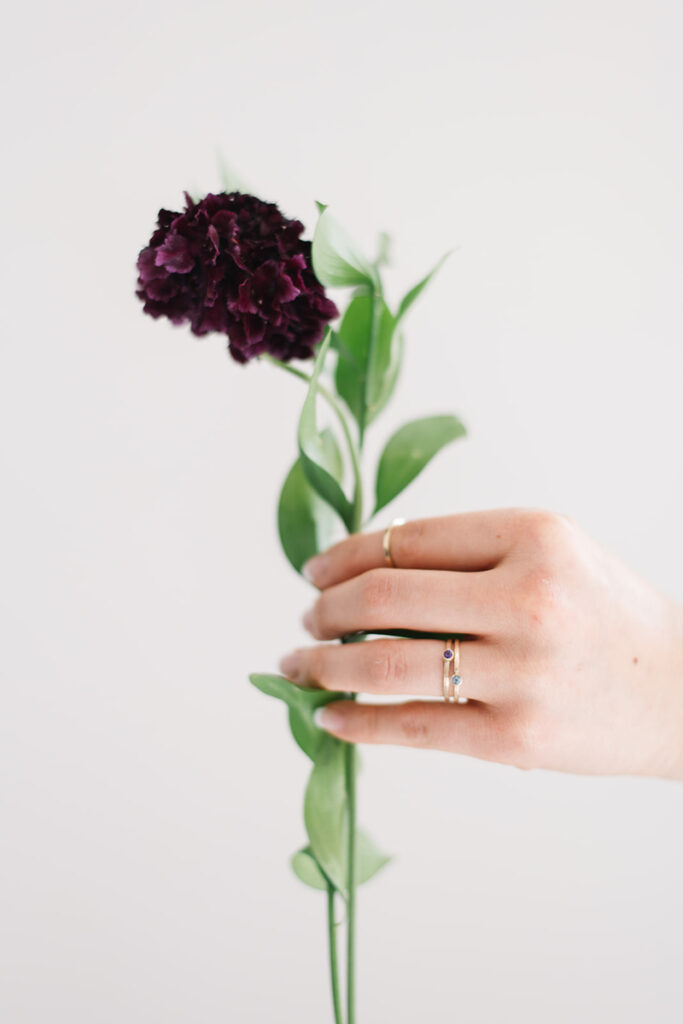 stacking rings and birthstone rings make an excellent gift for mom